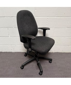 Grey Fabric Operator Chair- Adjustable Arms