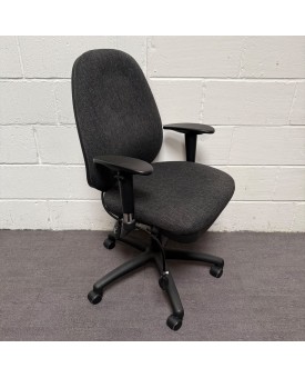 Grey Fabric Operator Chair- Adjustable Arms
