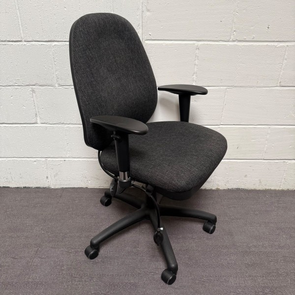 Grey Fabric Operator Chair- Adjustable Arms