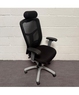 Black Mesh Operator Chair With Headrest