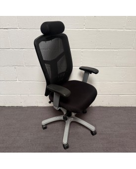 Black Mesh Operator Chair With Headrest