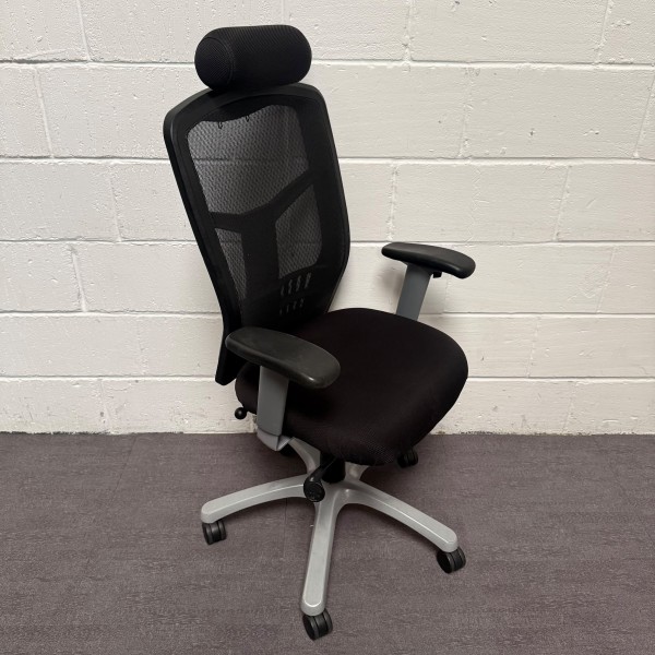 Black Mesh Operator Chair With Headrest