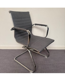 Grey Fabric Static Meeting Chair
