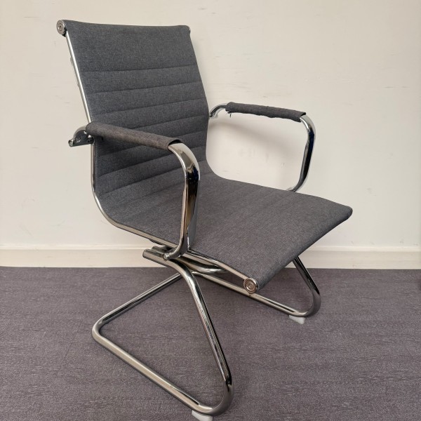 Grey Fabric Static Meeting Chair