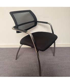 Black Static Stacking Meeting Chair