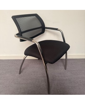 Black Static Stacking Meeting Chair