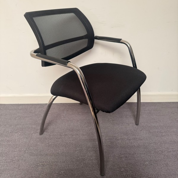 Black Static Stacking Meeting Chair