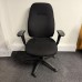 Black Fabric Operator Chair- Adjustable Arms