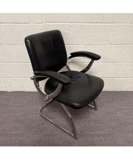 Black Leatherette Static Chair