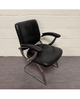 Black Leatherette Static Chair