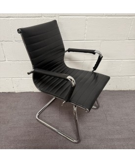 Black Leatherette Static Chair