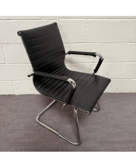 Black Leatherette Static Chair