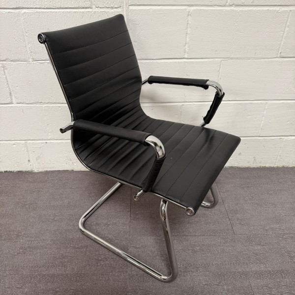 Black Leatherette Static Chair