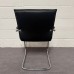 Black Leatherette Static Stacking Chair