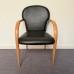 Black leatherette Static Chair With Arms