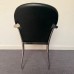 Black leatherette Static Chair With Arms