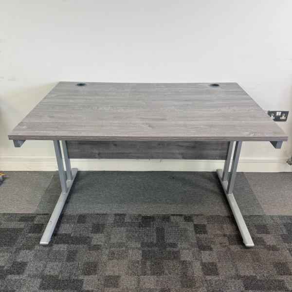 Grey Oak Straight Desk- 1200mm- Cantilever