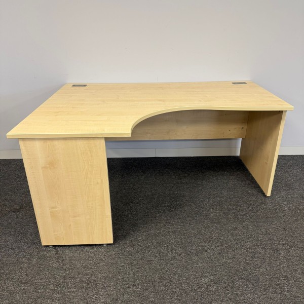 Maple Left Handed Corner Desk- 1600- Panel End