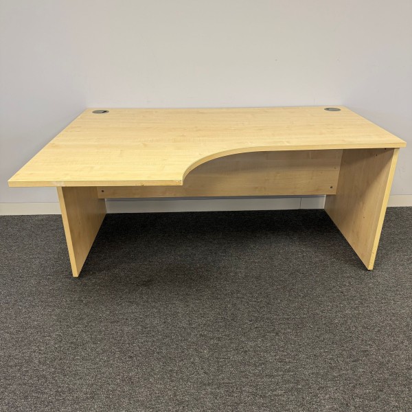 Maple Left Handed Corner Desk- 1600- Panel End