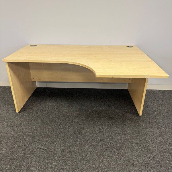 Maple Right Handed Corner Desk- 1600mm - Panel End