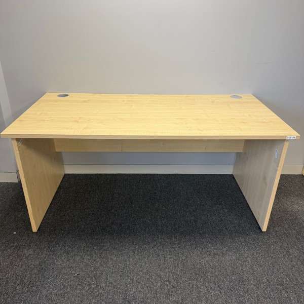 Maple Straight Desk- 1600mm- Panel End