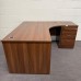 Walnut Right Handed Corner Desk Set 1600mm- Grade B