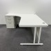 White Left Hand Corner Desk Set 1800mm