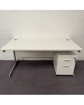 White Straight Desk Set 1600 x 800 Grade B