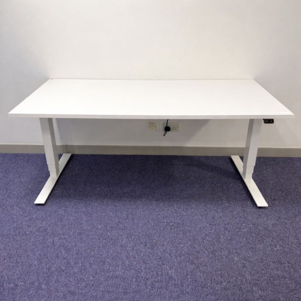 White Straight Electric Sit Stand Desk - 1600mm