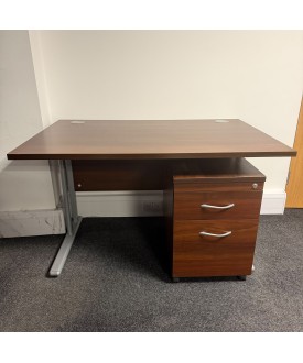 Walnut Straight Desk Set 1200mm x 800mm