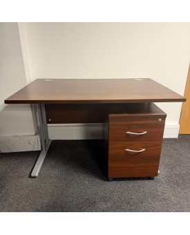 Walnut Straight Desk Set 1200mm x 800mm
