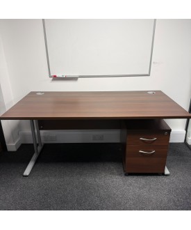 Walnut Straight Desk Set 1600mm x 800mm