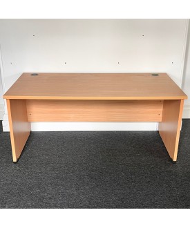 Beech Straight Desk 1600mm- Panel End