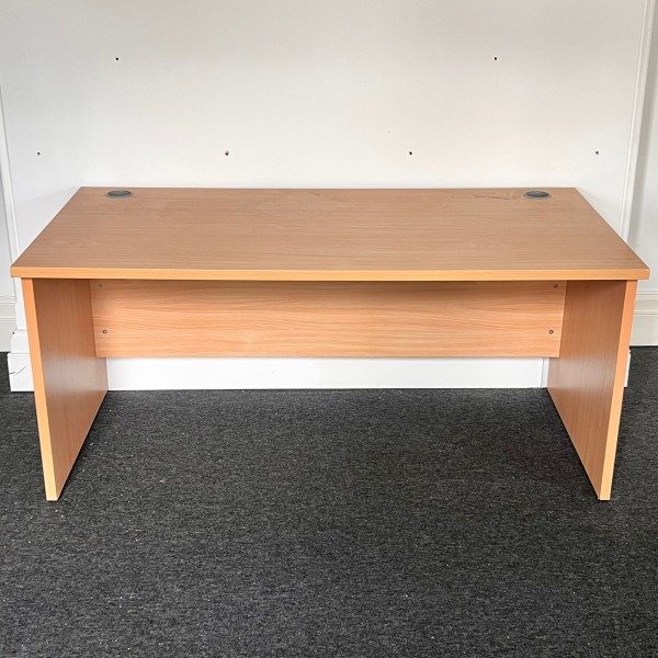 Beech Straight Desk 1600mm- Panel End