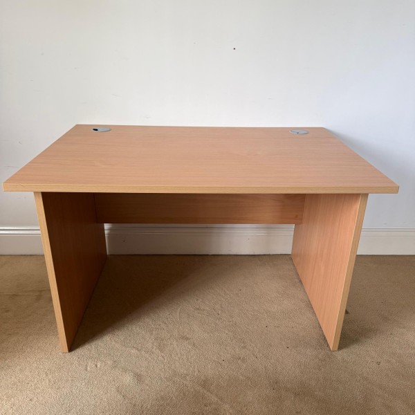 Beech Straight Desk 1200mm- Panel End