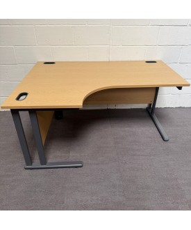 Oak Left Handed Corner Desk -1600mm - Grade B