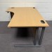 Oak Left Handed Corner Desk -1600mm - Grade B