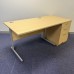 Maple Straight Desk and Pedestal Set- 1200mm- Cantilever