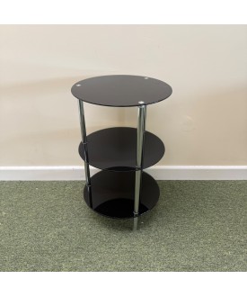 Smoked Glass Three Tier Side Table