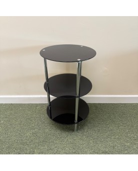 Smoked Glass Three Tier Side Table