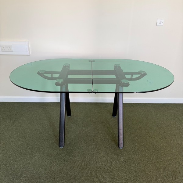 Glass Oval Meeting Table