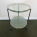 Glass Two Tier Mobile Side Table
