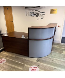 Modular Walnut Reception Desk - 2000mm Wide
