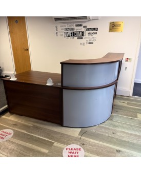 Modular Walnut Reception Desk - 2000mm Wide