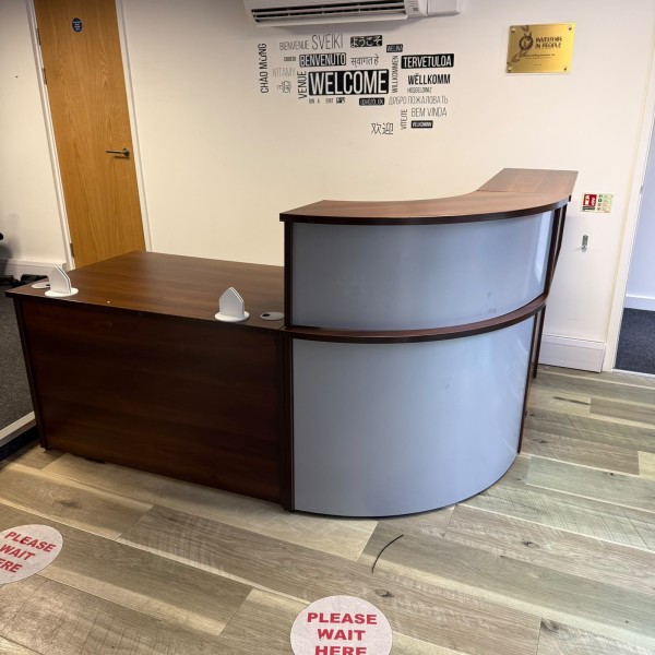 Modular Walnut Reception Desk - 2000mm Wide