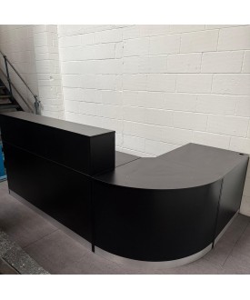 Modular Black Reception Desk 2400mm Wide