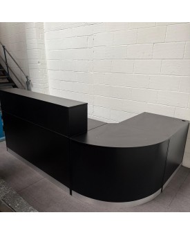 Modular Black Reception Desk 2400mm Wide