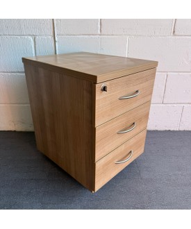 Oak 3 Drawer Mobile Pedestal