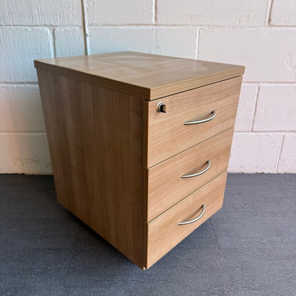 Oak 3 Drawer Mobile Pedestal