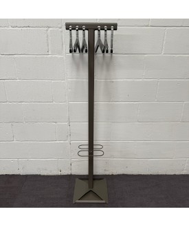Grey Coat and Umbrella Stand with Hangers